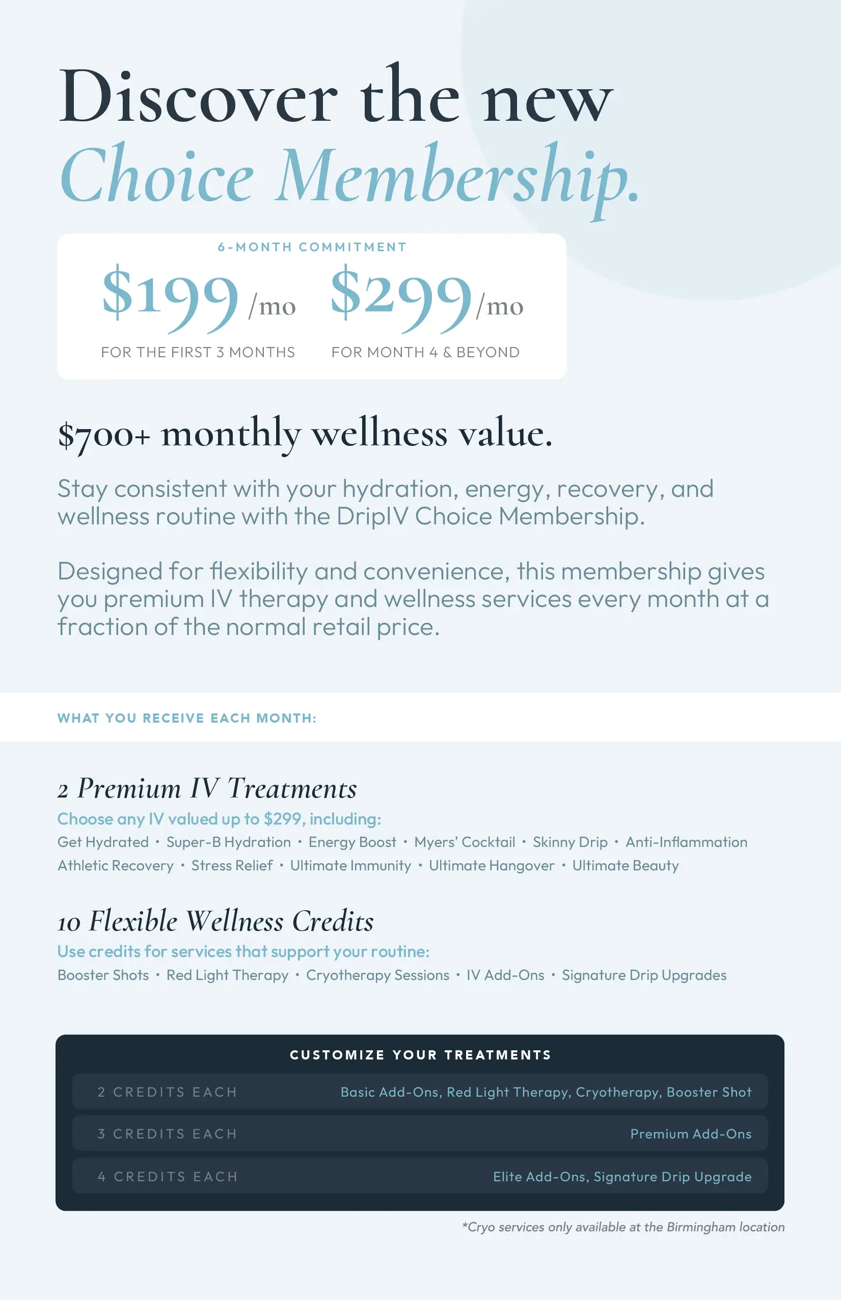 Discover the new choice membership for DripIV therapy